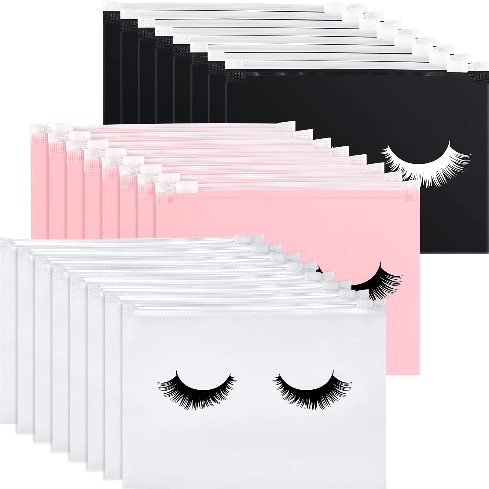 60 Pieces Eyelash Aftercare Bags - Small Cosmetic Makeup Zipper Cases for Travel & Lash Extension Storage (6x4 Inch) - Perfect for Women & Girls, Ideal for Salon Professionals, Bridal Makeup, and Travel Organizers