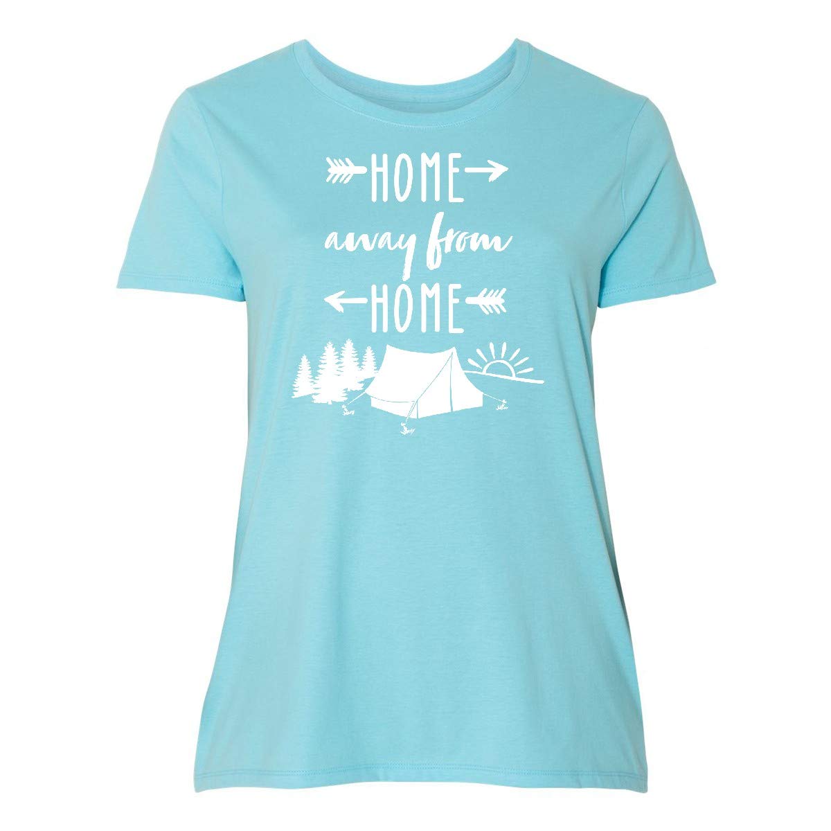 Inktastic Home Away from Home - Women's Plus Size Camping T-Shirt | Comfortable & Stylish Outdoor Apparel for Hiking, Backpacking & Camping Trips