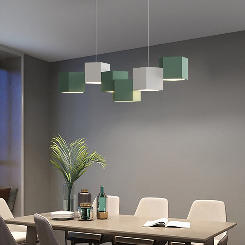 Modern Chandelier Lighting Blocks Pendant Light - Elegant Ceiling Fixture for Dining Room, Bedroom & Living Room Decor