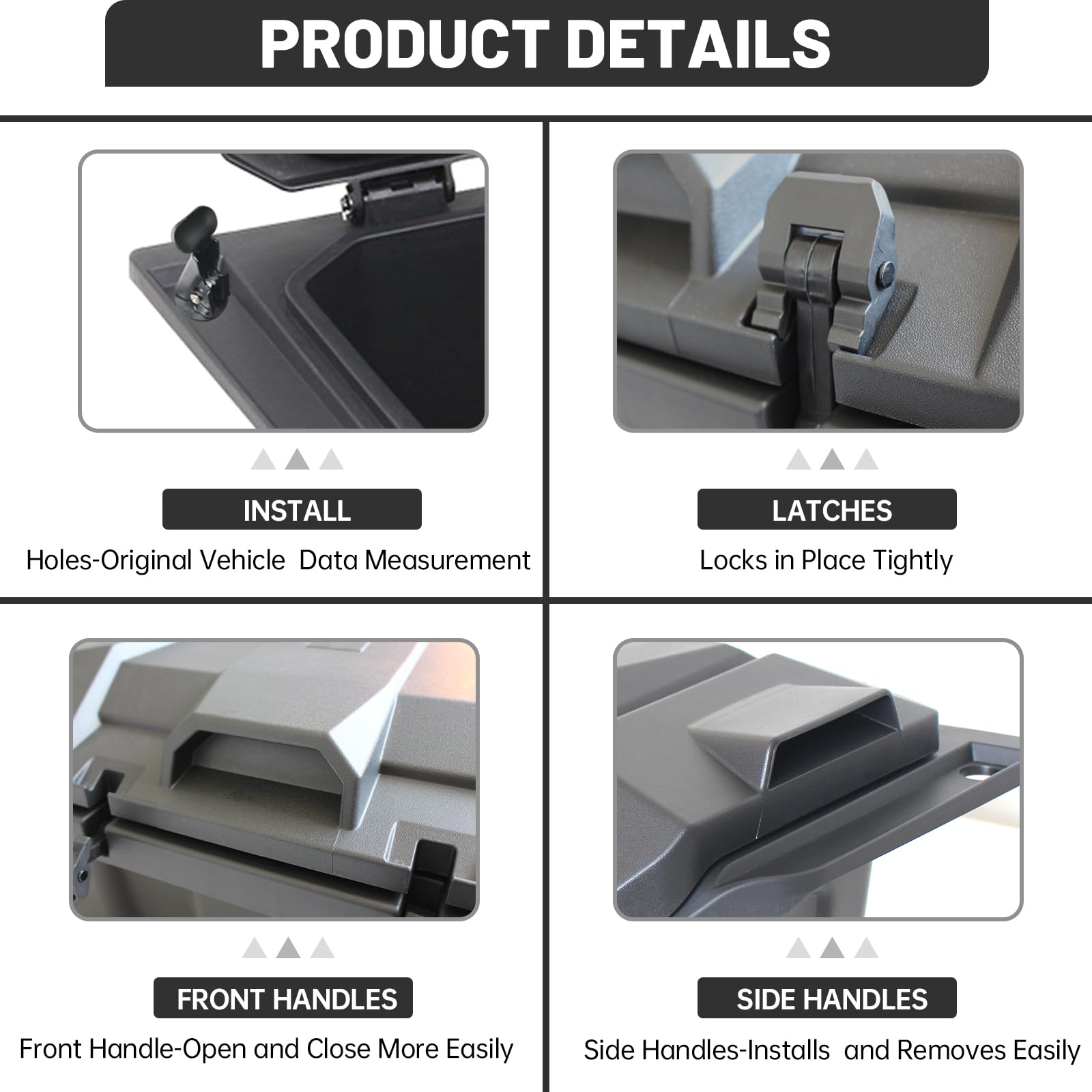 42QT Waterproof UTV Rear Cargo Storage Box with Lid - Compatible with Polaris RZR PRO XP/Turbo R 2020-2023 Models, Durable Tool Bed Organizer Replacement #2883752 - Perfect for Off-Road Adventures, Hunting Gear Storage & Worksite Equipment Transport