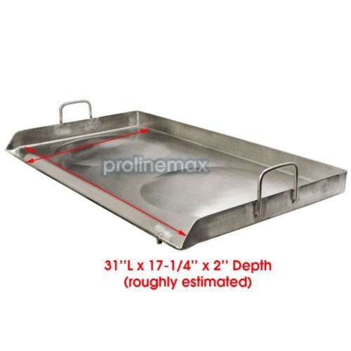 31'' x 17'' Stainless Steel CONVEX Comal Griddle - Heavy Duty Plancha Grill for Double Stove Burner - Perfect for Outdoor Cooking, Camping & Mexican Cuisine