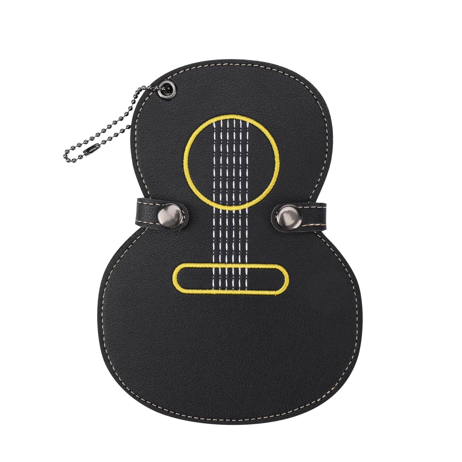 Premium Leather Guitar Pick Holder with 17 Slots - Durable Pick Case for Guitarists - Perfect Gift for Musicians (Black) - Ideal for Guitar Practice, Live Performances & Music Lessons