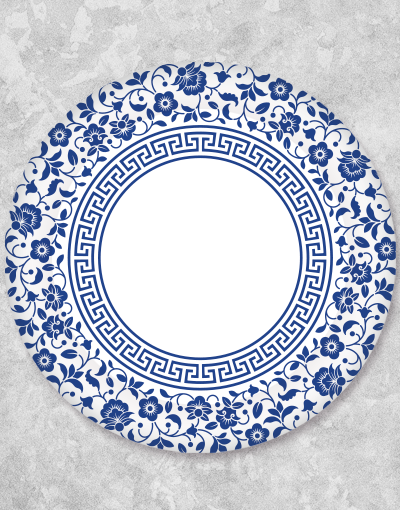 Blue and White Floral Dinner Plates Set of 24 - Elegant Porcelain Plates for Dining, Parties & Home Decor | Perfect for Weddings, Holidays & Everyday Use