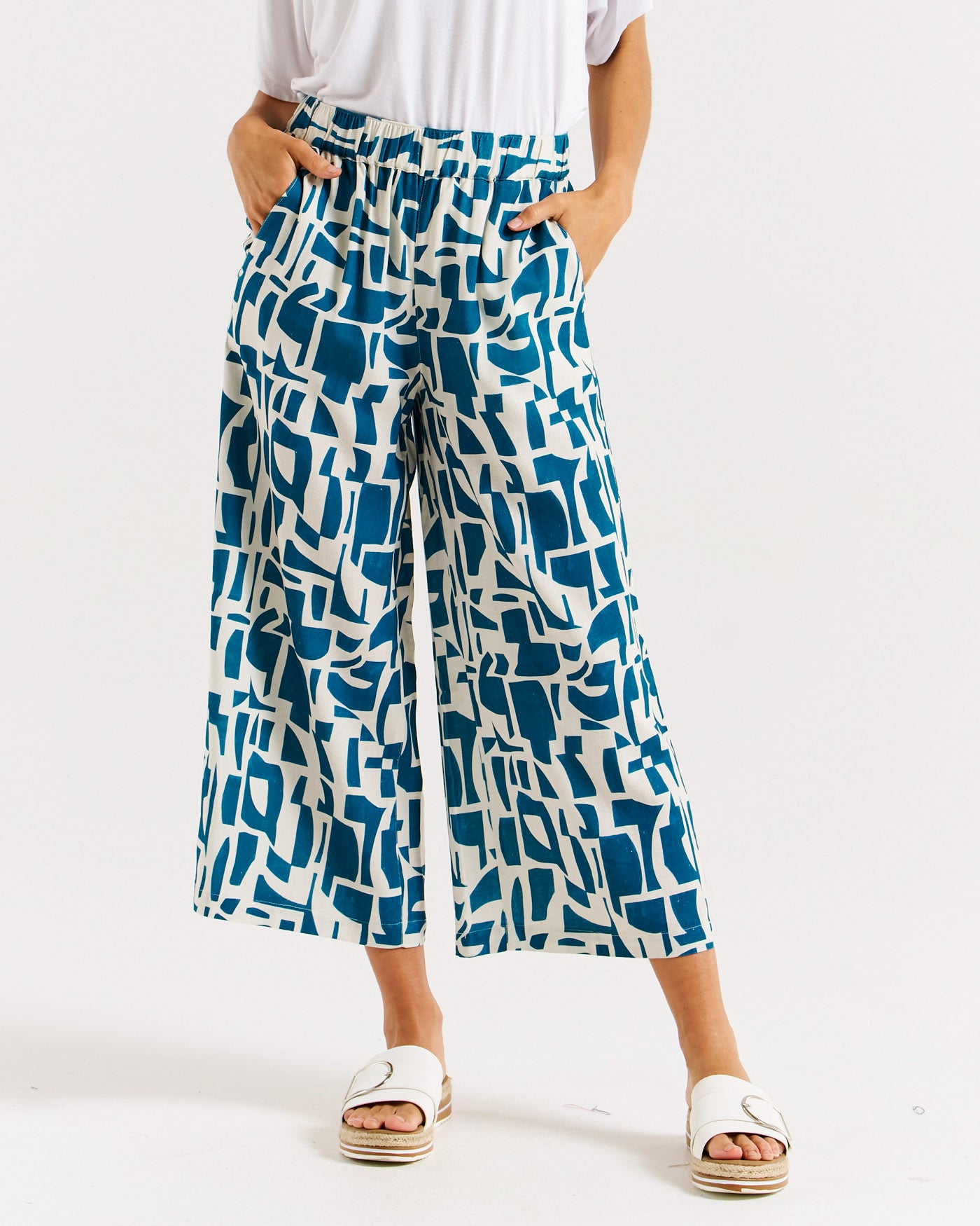 Betty Basics Senorita Pant Geo Print - Women's Floral Printed Pants for Casual Wear, Lounge & Boho Style Outfits
