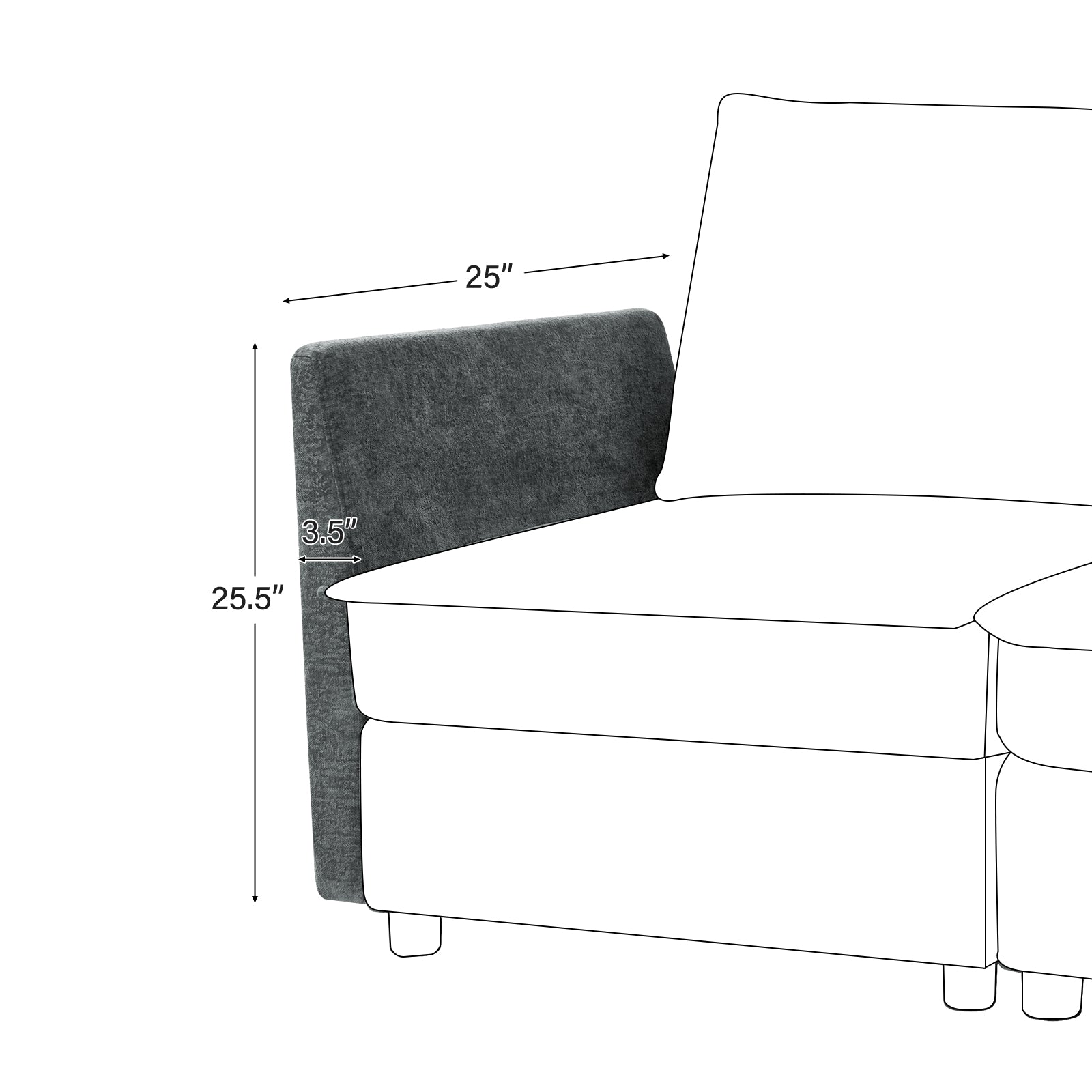 Harmetrix Oversized Soft Sectional Couch Accessories - Cushions, Throws & Covers for Ultimate Comfort | Perfect for Living Room, Family Room & Home Theater