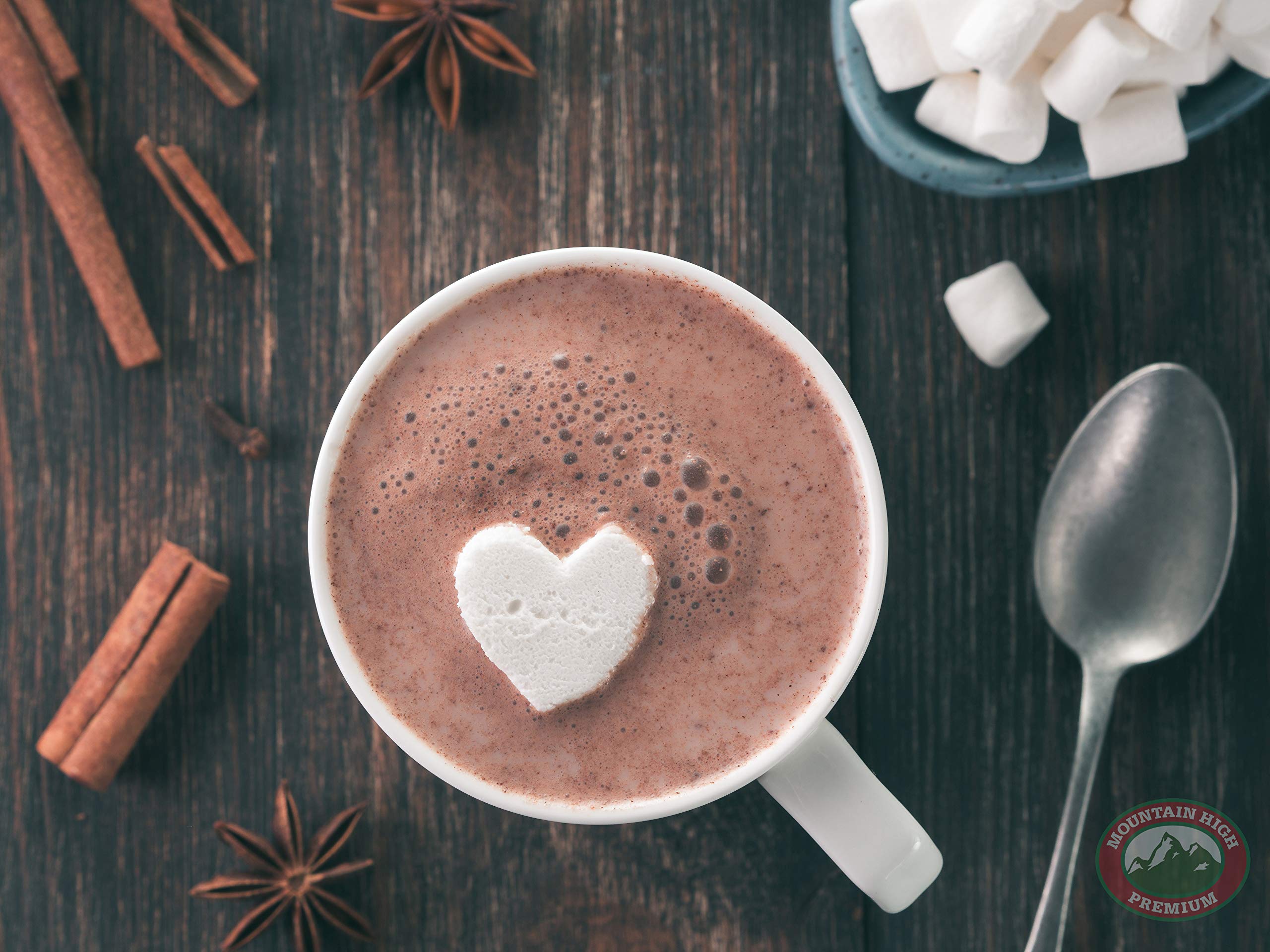 Premium Mountain High All Natural Hot Chocolate Packets - Dark Chocolate (48 Count) - Perfect for Cozy Winter Nights, Holiday Gifts & Office Treats