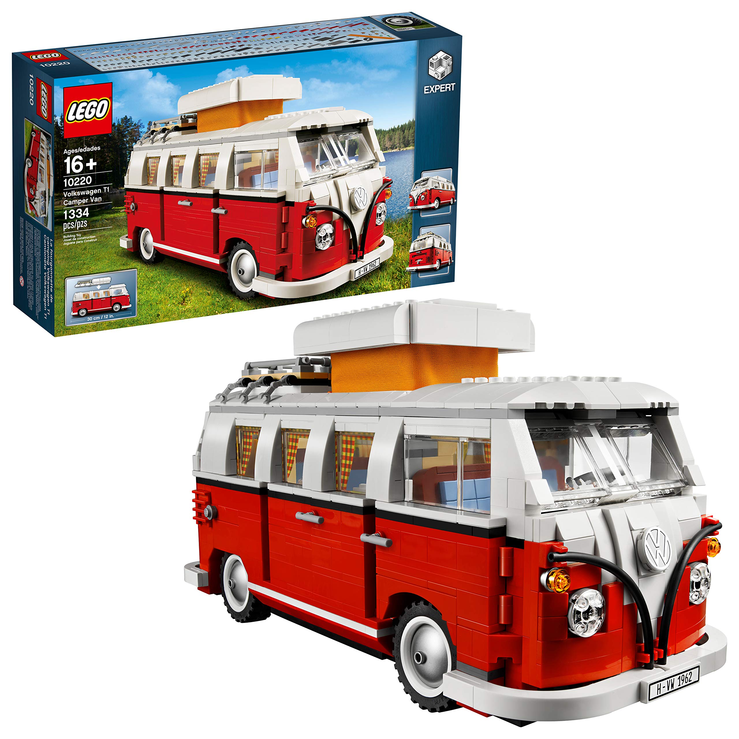 LEGO Creator Expert Volkswagen T1 Camper Van 10220 Building Kit (1334 Pieces) - Collectible Model Car for Adults, Perfect for Home Display & Gift Giving