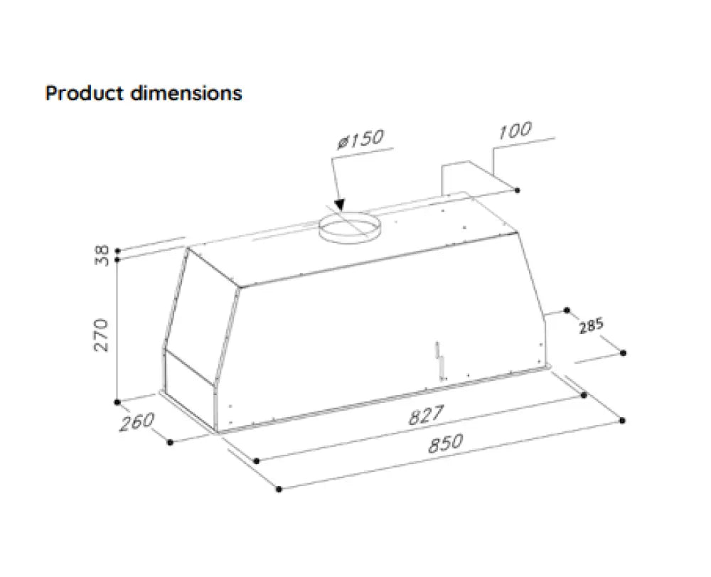 Ariston AGITUM850 85cm Undermount Range Hood - Powerful 600 CFM Stainless Steel Kitchen Vent Hood for Smoke and Odor Removal - Perfect for Modern Home Kitchens and Open Concept Living Spaces