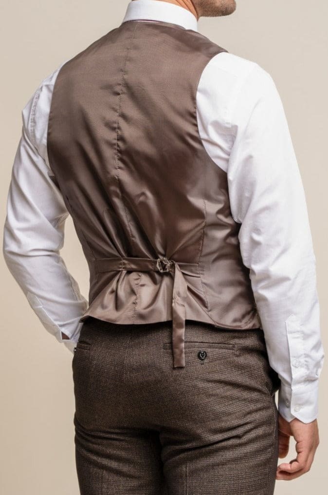 Cavani Lennox Beige Double Breasted Waistcoat Vest for Men | Formal Business Suit Jacket | Wedding, Office & Special Occasion Outfit