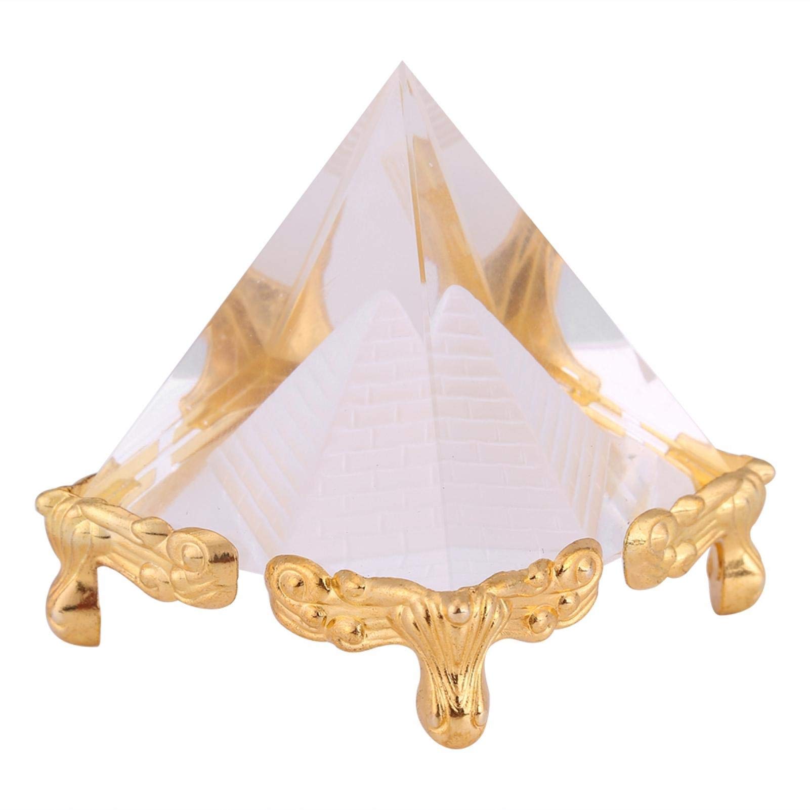 Transparent Crystal Pyramid Decor - Durable Egyptian Style Feng Shui Ornament for Office, Bedroom & Home Decoration | Spiritual Healing, Meditation & Positive Energy Enhancer