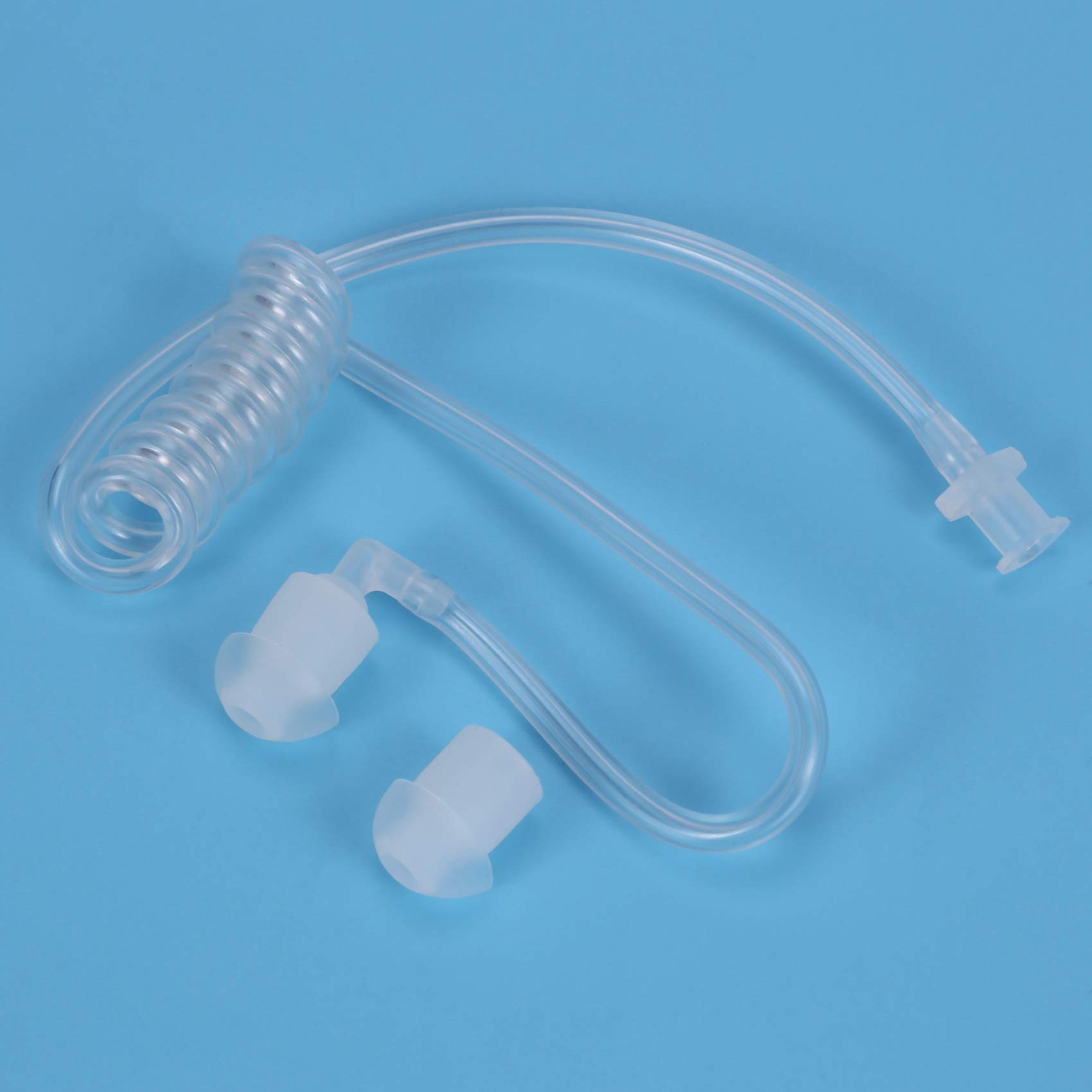 OSHLANT Transparent Coil Acoustic Tube Ear Plugs - Compatible with Walkie Talkie Headsets & Radio Earphones | Durable Headphone Accessories for Communication, Security & Outdoor Activities
