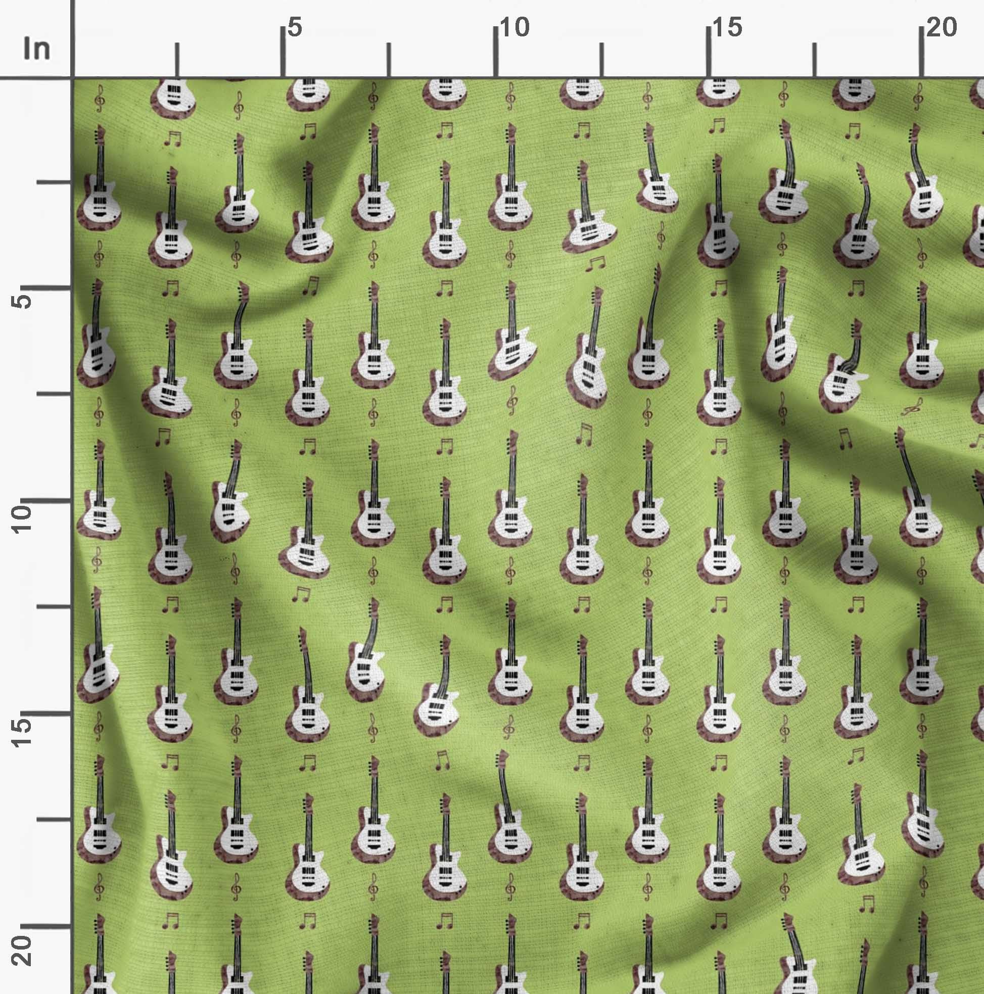 Soimoi Moss Georgette Brown Fabric by The Yard - 42 Inch Wide Printed Fabric for Apparel, Home Decor & Musical Instrument Cases - Perfect for Dresses, Curtains & Guitar Bag Designs