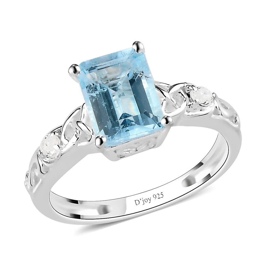 925 Sterling Silver Blue Topaz Ring for Women | Promise Ring, Birthstone Jewelry | Elegant Wedding & Birthday Gift for Her | Perfect for Anniversaries, Engagements & Special Occasions