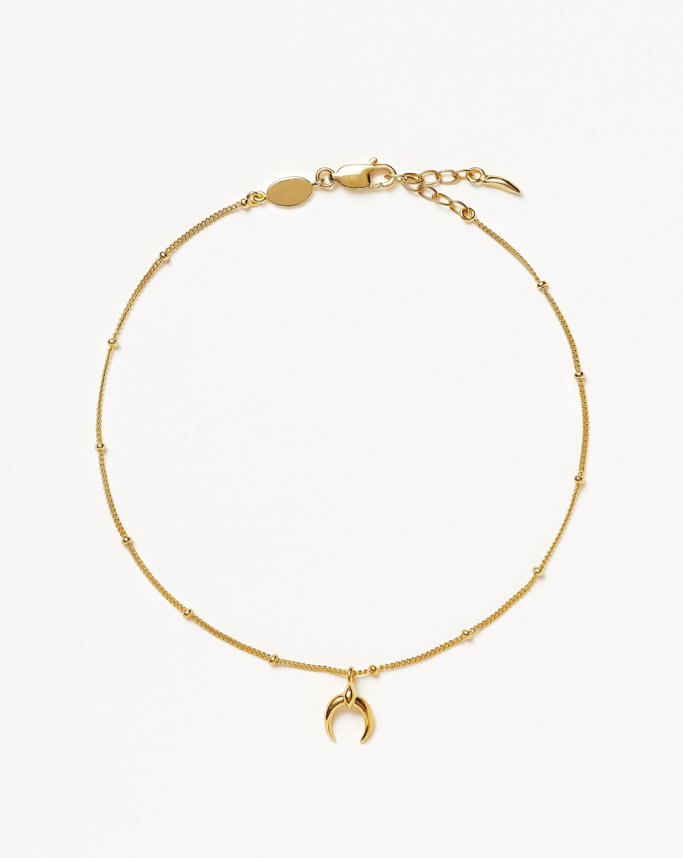 Lucy Williams Tiny Horn Anklet - Dainty Gold Ankle Bracelet for Women | Boho Chic Jewelry for Summer, Beach, Festival & Everyday Wear
