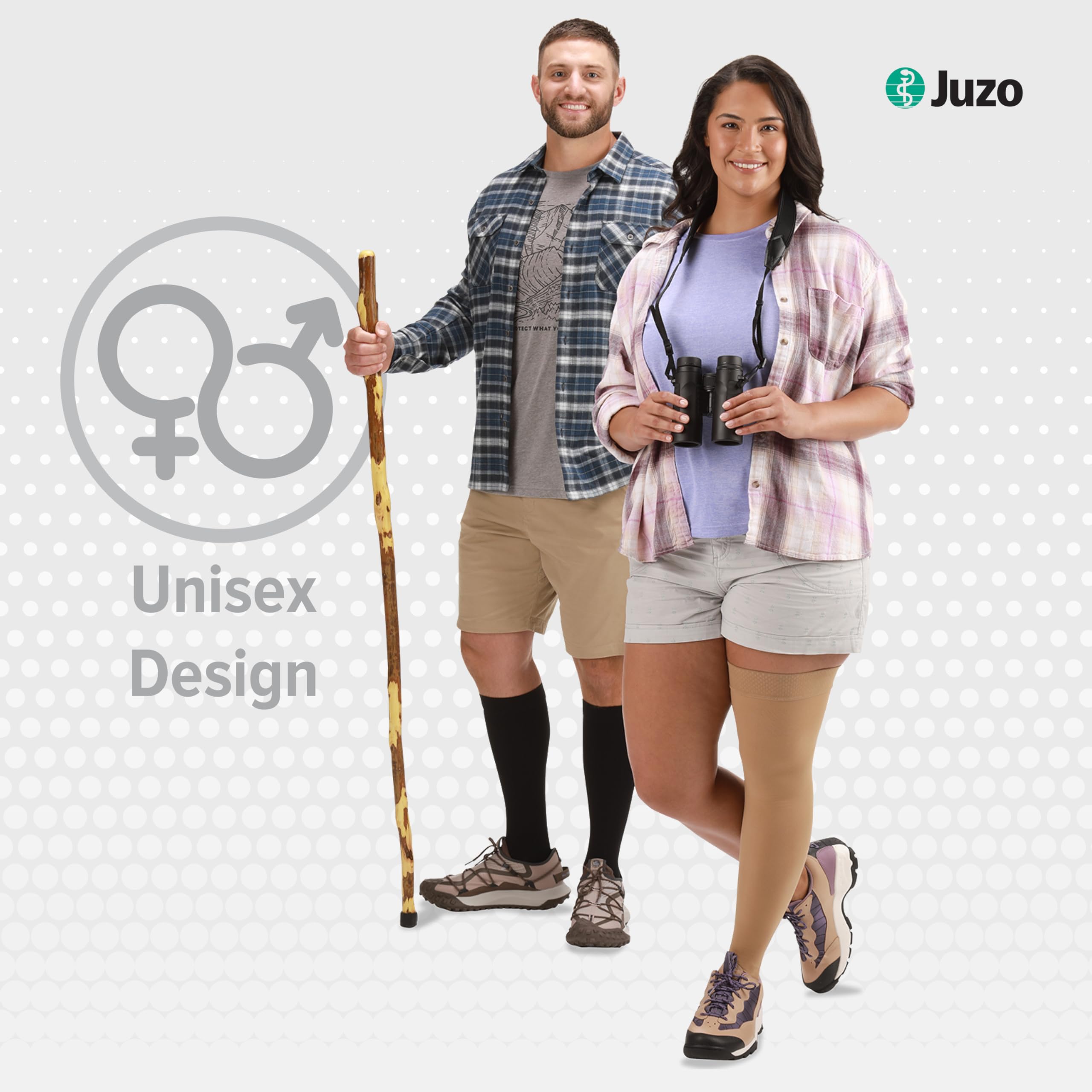 Juzo Dynamic Varin Closed Toe Thigh High Compression Stockings 30-40 mmHg for Men & Women - 2-Way Stretch Medical Grade Support - Made in USA - Ideal for Lymphedema, Varicose Veins & Post-Surgery Recovery