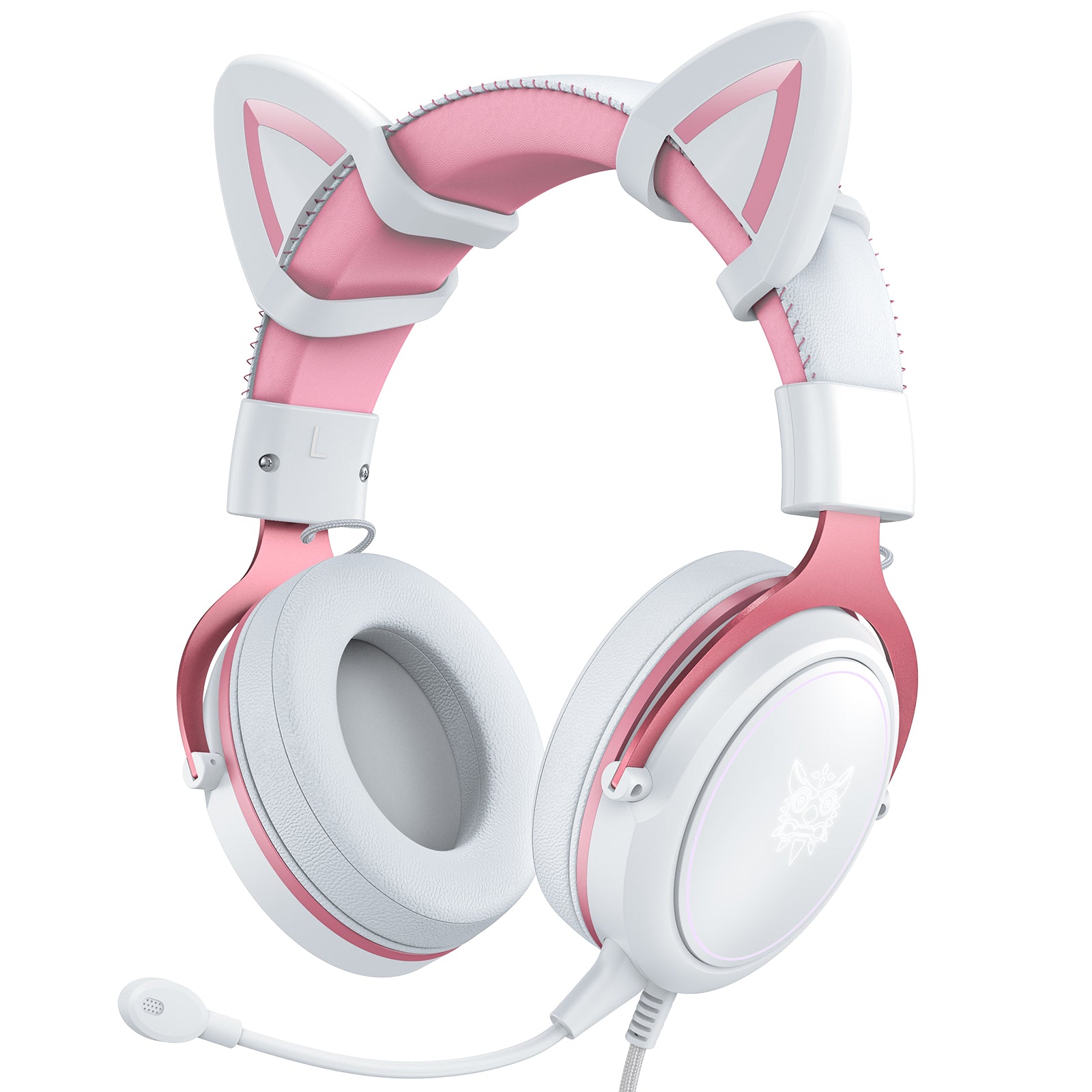 ONIKUMA X10 Pink Cat Ears Gaming Headset with Stereo Sound & Noise Cancellation - Perfect for PC, PS4, Xbox Gaming & Streaming