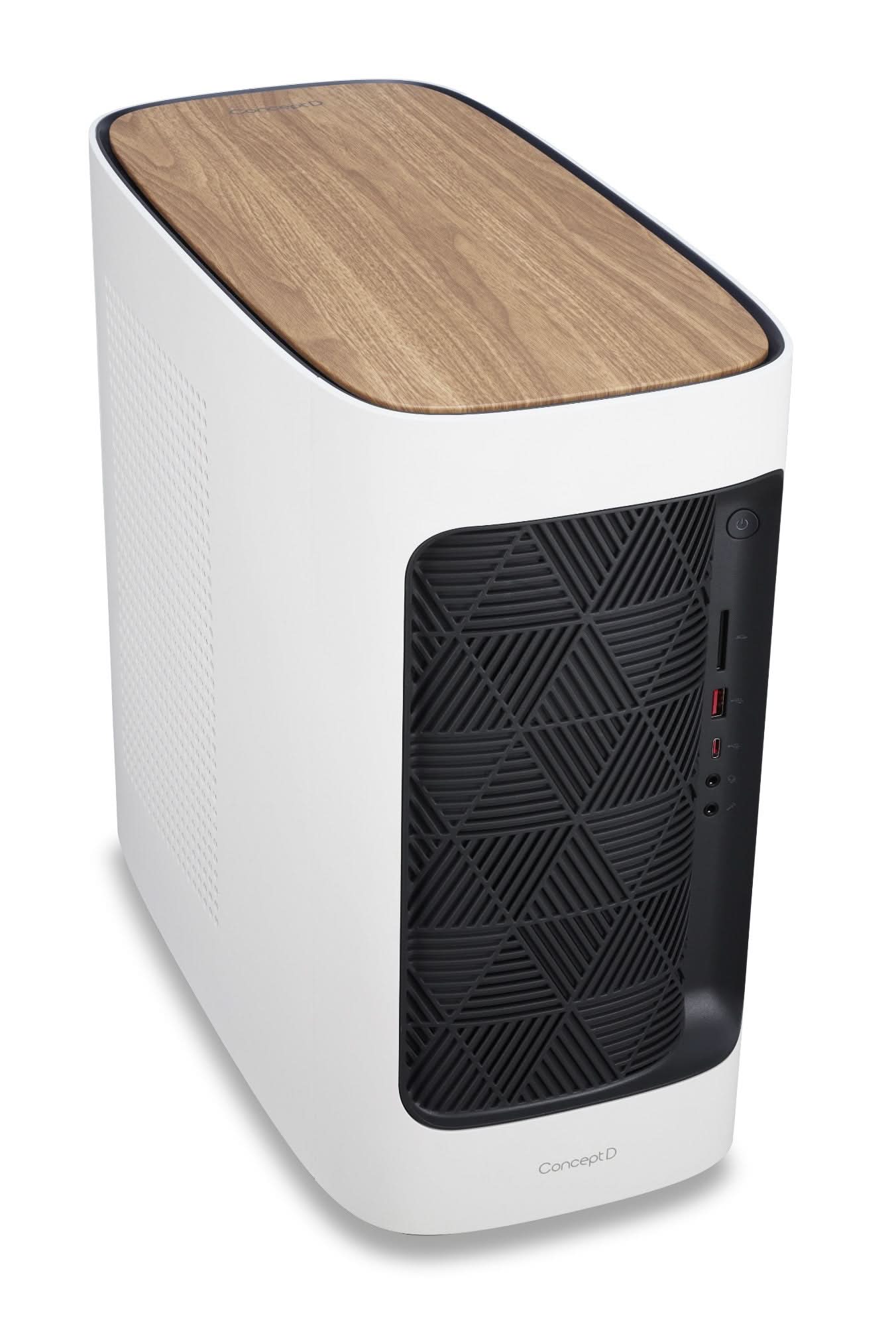 Acer ConceptD CT300 52A Desktop PC - Intel Core i7-11700, NVIDIA RTX 3060 Ti, 16GB DDR4 RAM, 3TB HDD+SSD (White/Black/Brown) - Perfect for Graphic Design, 3D Rendering & Video Editing