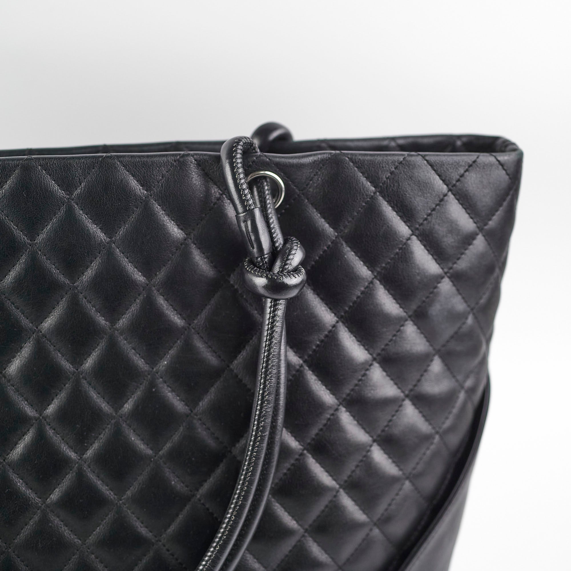 Chanel Cambon Black Leather Tote Bag for Women - Luxury Designer Handbag for Work, Travel & Everyday Use