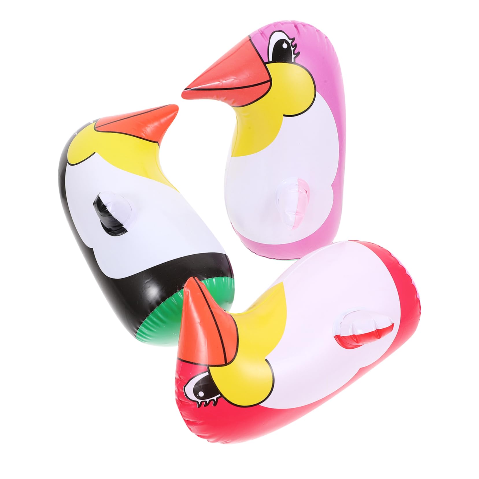 VICASKY 3-Piece Inflatable Penguin Tumbler Toy for Kids - Fun PVC Bouncing Toy for Sensory & Motor Skill Development (Random Colors) - Perfect for Playtime, Birthday Gifts & Early Learning Activities