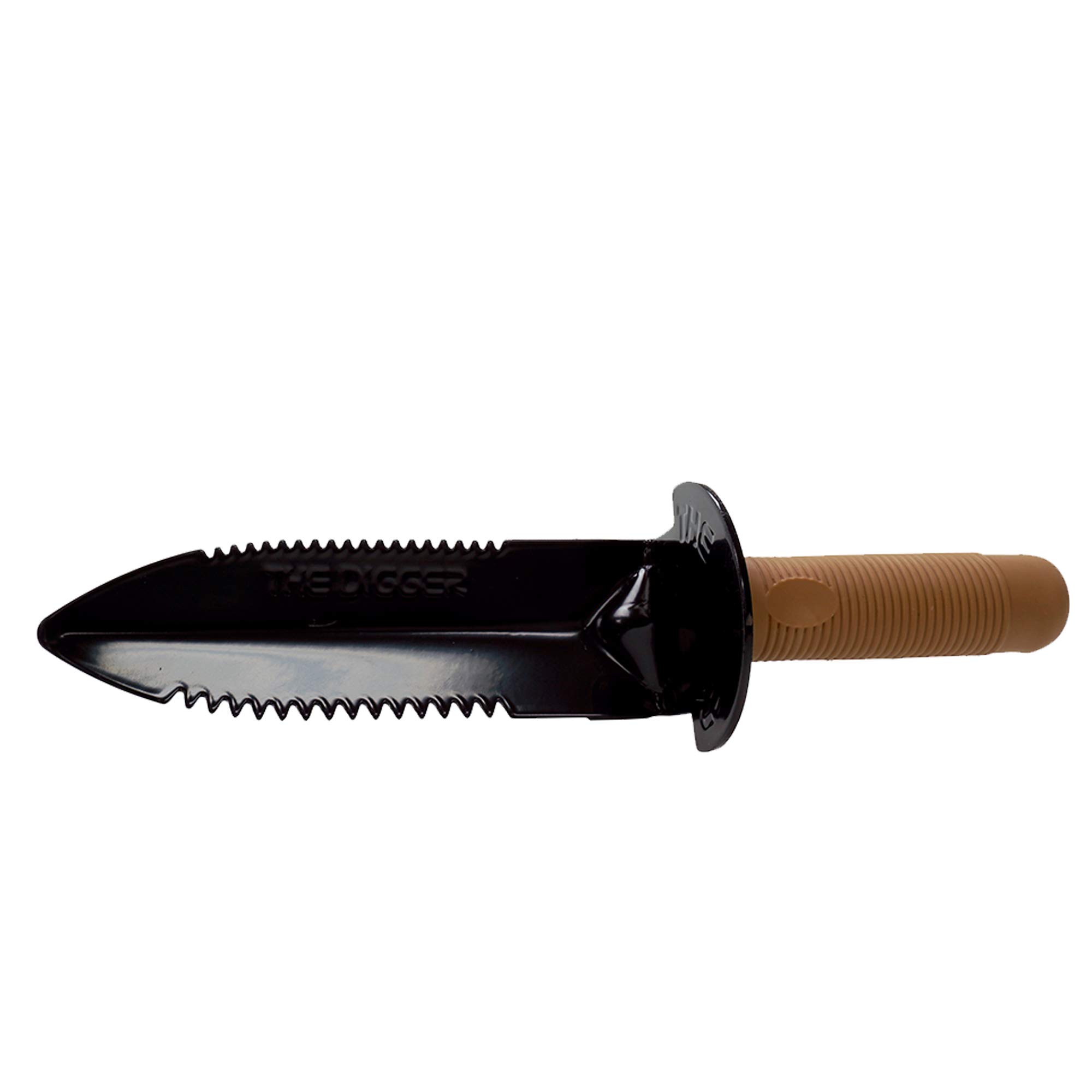 Fisher Double Serrated Digging Knife with Sheath - Heavy Duty Garden Tool for Planting, Weeding & Survival Camping | Outdoor, Hiking & Bushcraft Essential