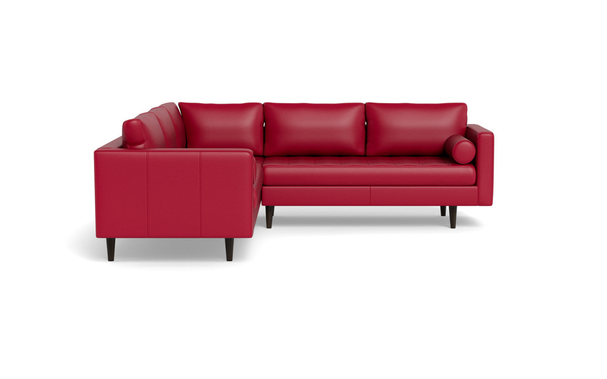 Ladybird 103 Genuine Leather Corner Sectional Sofa - Modern L-Shaped Couch for Living Room, Home Theater & Lounge Areas