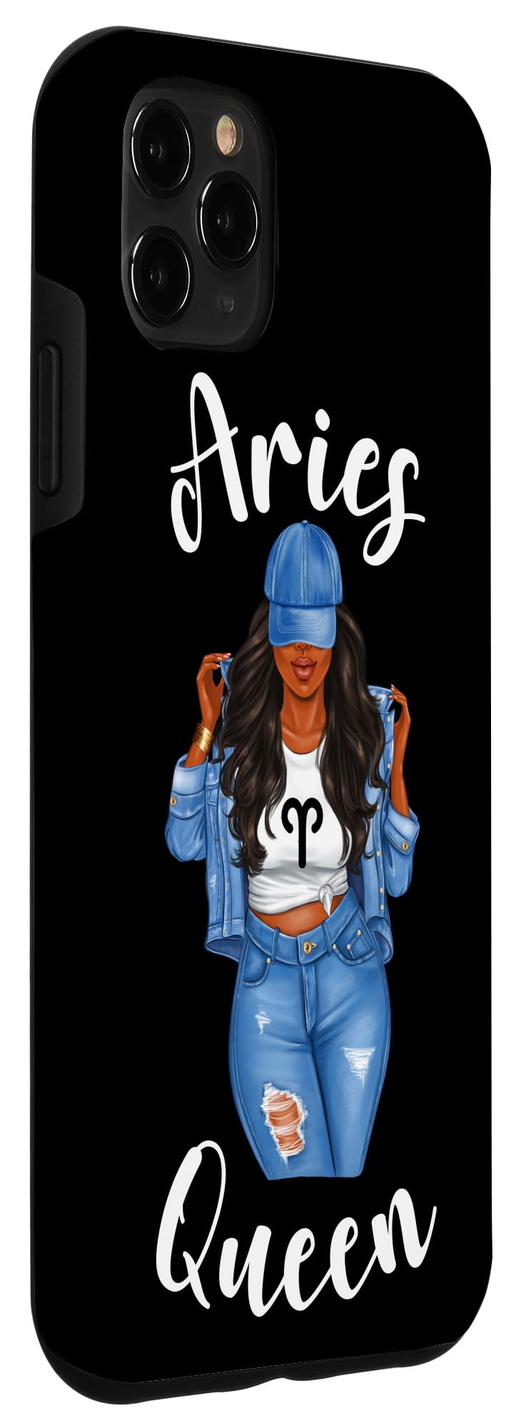 iPhone 11 Pro Max Case - Streetwise Aries Black Queen Afro Design - Zodiac Birthday Gift for Women - Perfect for Daily Use & Special Occasions