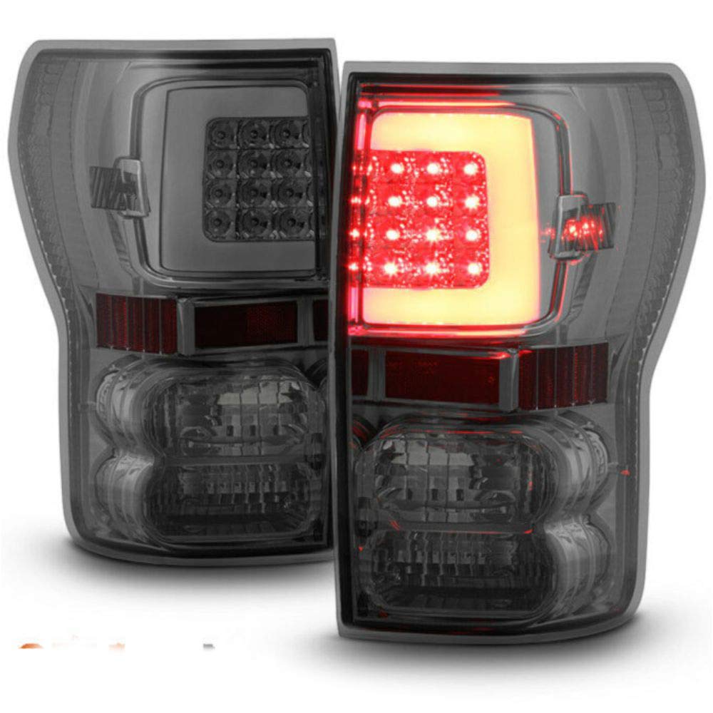 Upgraded LED Tube Smoked Tail Lights Brake Lamps for 2007-2013 Toyota Tundra - Enhanced Visibility & Style for Night Driving & Off-Road Adventures