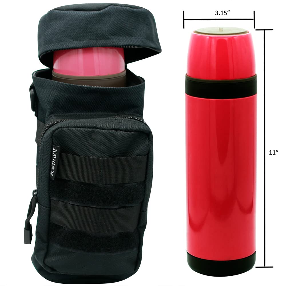 Molle Water Bottle Holder - Tactical Water Bottle Pouches for Backpack with D-Ring Hook, Perfect for Hiking, Camping, and Outdoor Adventures