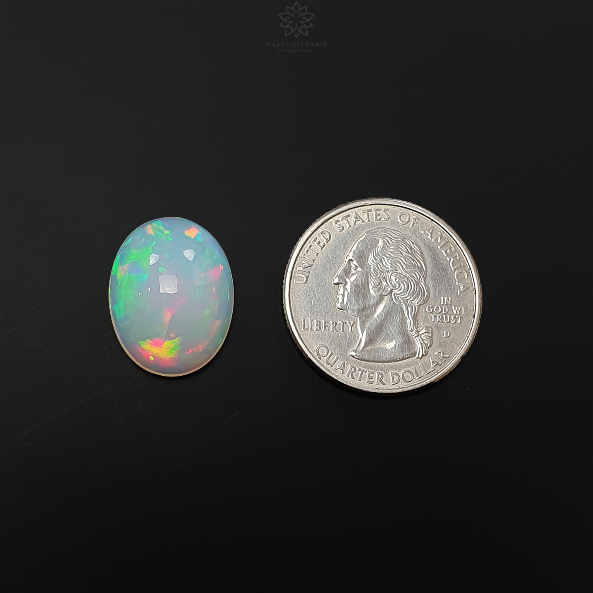 Natural Ethiopian White Opal Gemstone Cabochon - 8.60cts Untreated Oval Shape (19x15mm) for Jewelry Making, Rings & Pendant Necklaces | Handcrafted Ethical Opal Stone for Engagement, Wedding & Special Occasion Gifts