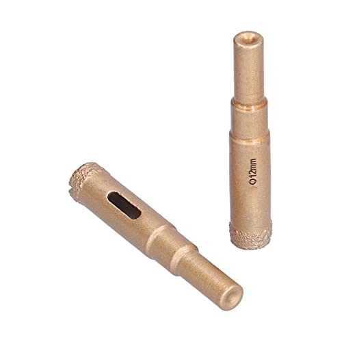 2Pcs Hole Saw Set - 12mm Brazed Drill Bits for Glass, Ceramic, Marble & Stone - Perfect for DIY Home Improvement & Professional Tiling Projects