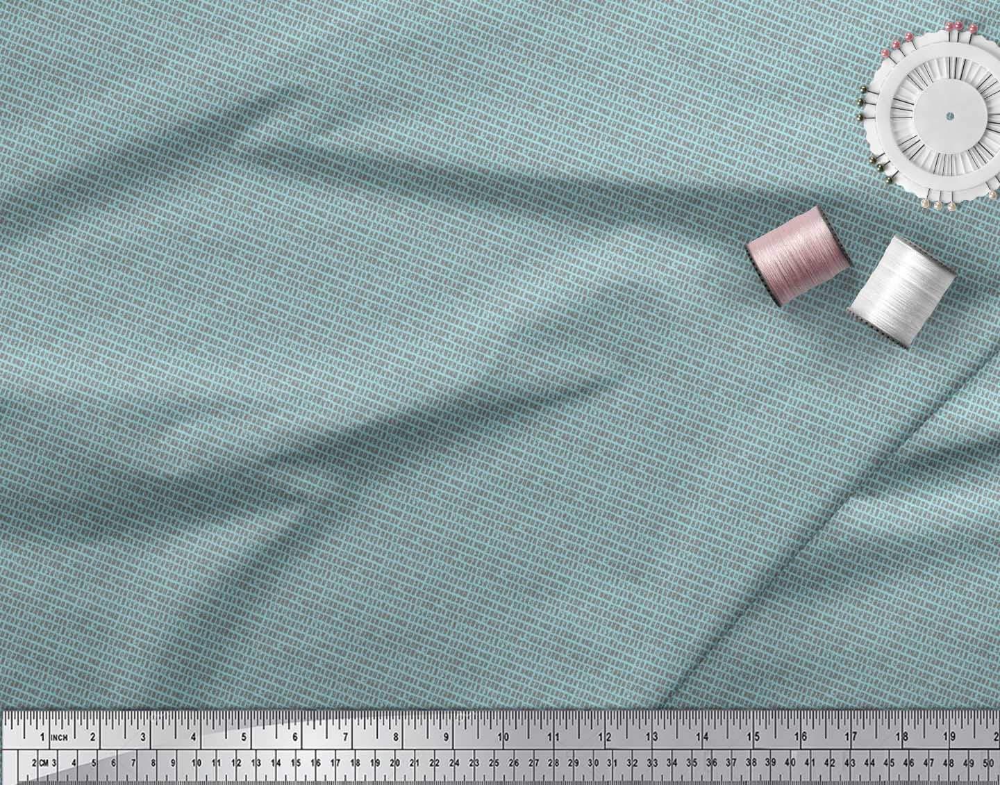 Soimoi 100% Polyester Georgette Fabric - Grey Boxes Shirting Print - 42 Inch Wide by The Yard - Perfect for Dresses, Blouses, and DIY Sewing Projects