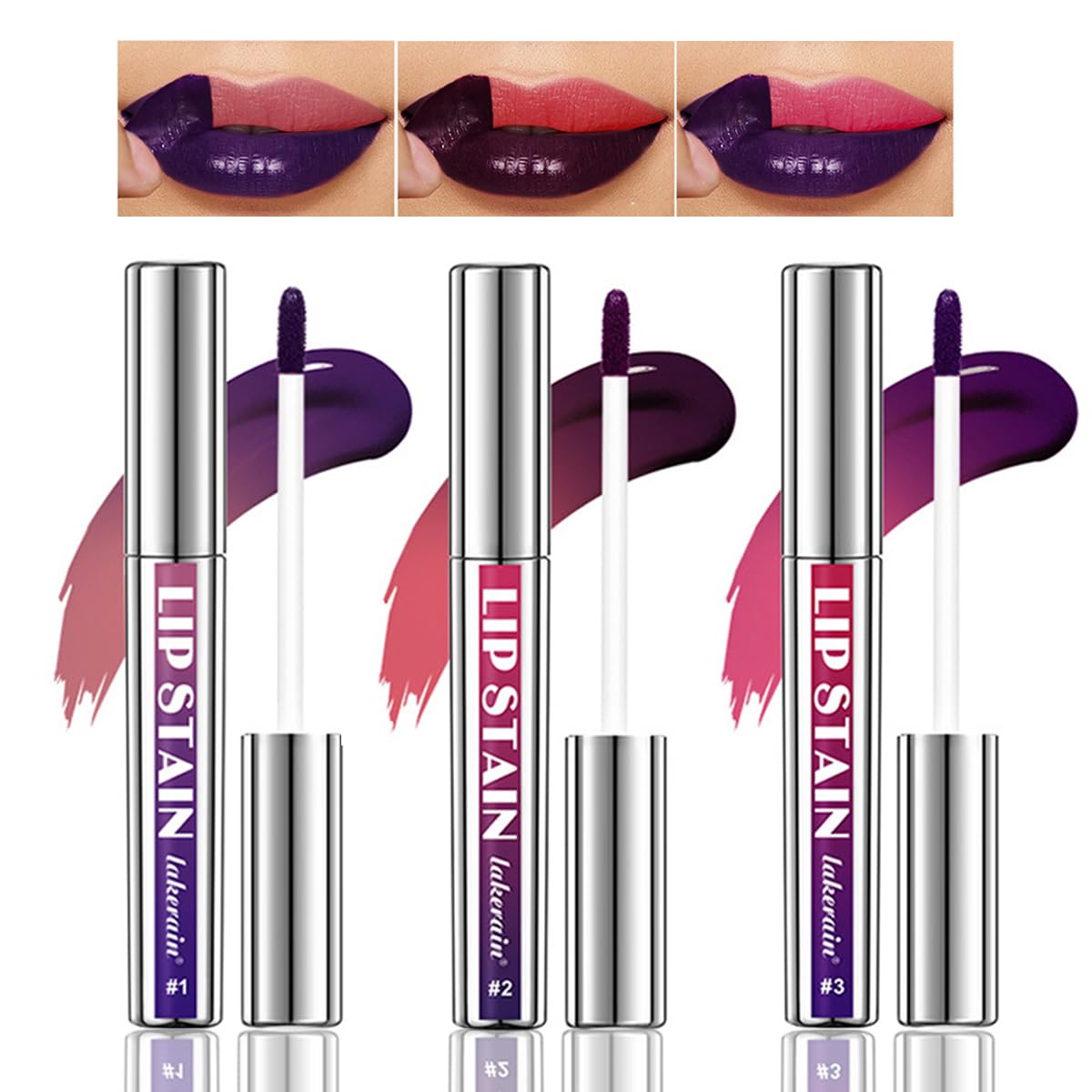 3PCS Peel Off Lipstick Set - Long Lasting Waterproof Lip Stain, Highly Pigmented Matte Lip Liner & Lipstick for Party, Wedding, Date Night Makeup
