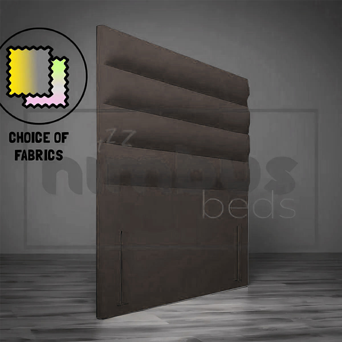Modern Floor Standing Horizontal Tube Headboard - Stylish Bed Frame for Bedroom Decor | Perfect for Contemporary, Industrial & Loft Style Homes