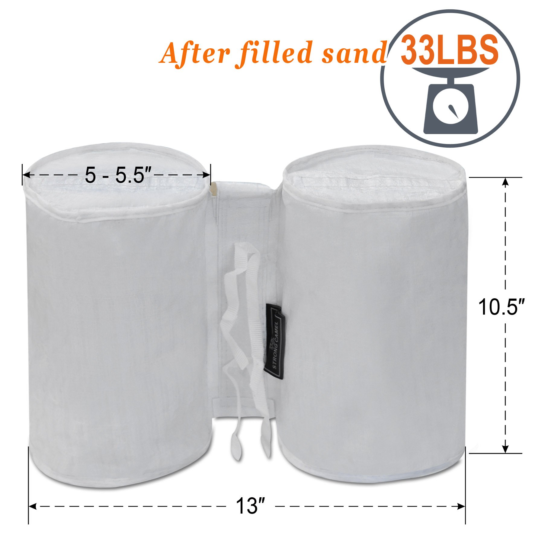 Heavy Duty Sand Bags for Canopy Tent - 4 Pack Camel White Canopy Weights with Strong Durable Material - Perfect for Outdoor Events, Beach, Camping, and Market Stalls