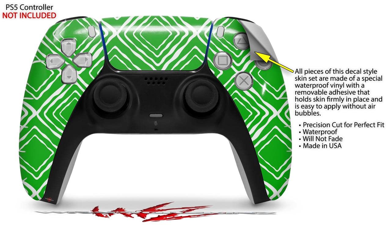 PS5 DualSense Controller Skin Wrap - Wavey Green for Gaming & Protection