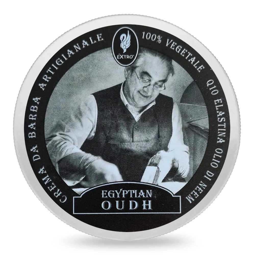 EXTRO’ COSMESI Egyptian Oudh Shaving Cream for Men - Luxury Shaving Soap with Premium Fragrance - Perfect for Sensitive Skin & Close Shave - Ideal for Daily Grooming & Beard Care Routine