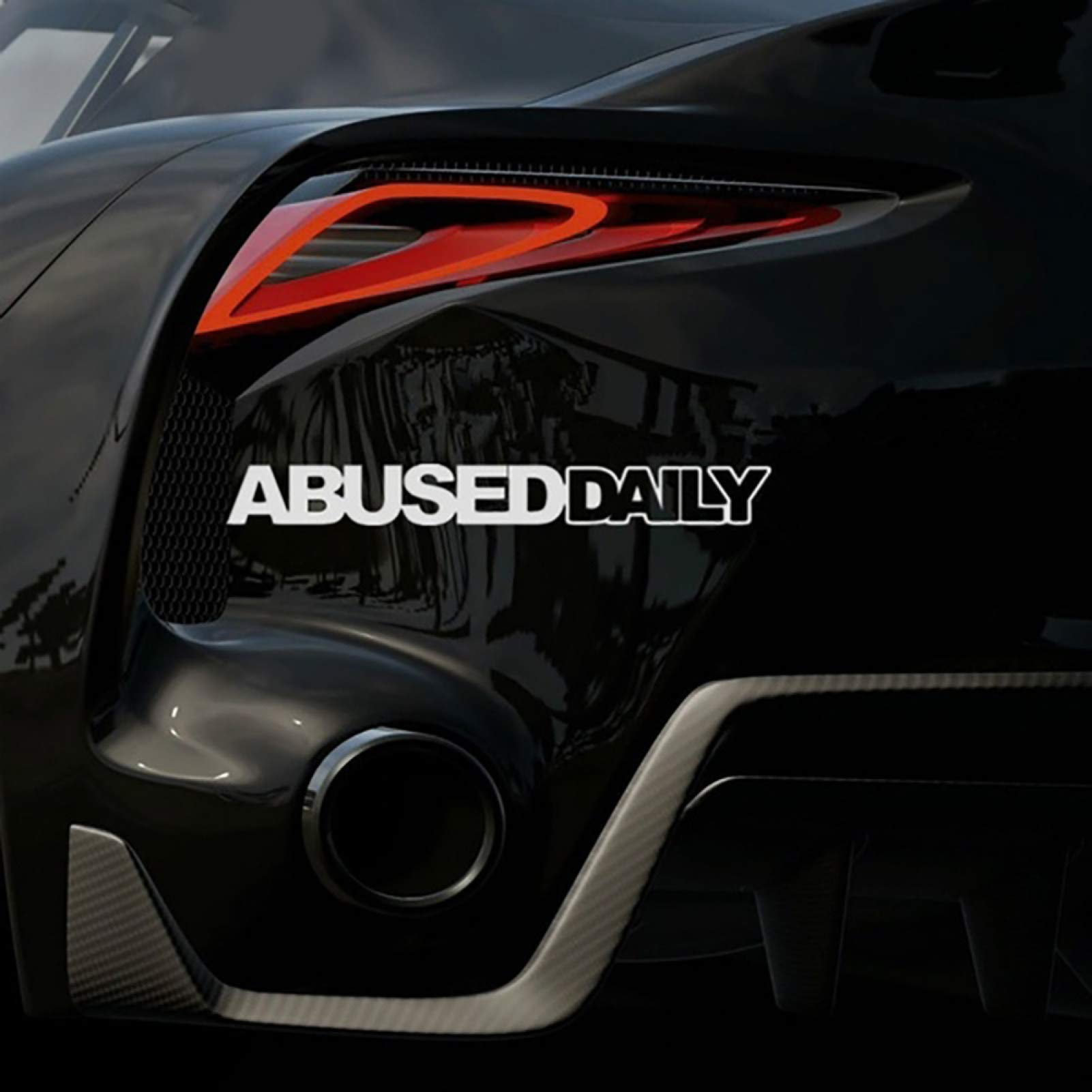 Abused Daily Letter Car Stickers - Black Reflective Decals for Car Body & Window - Durable Vehicle Decoration for Cars, Trucks & SUVs - Perfect for Car Enthusiasts & Customization Lovers