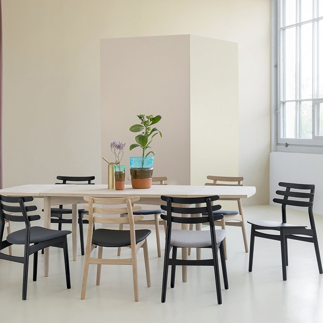 Modern C35B Dining Table - 6 Seater Wooden Kitchen Table for Small Spaces | Perfect for Breakfast, Family Meals & Dinner Parties