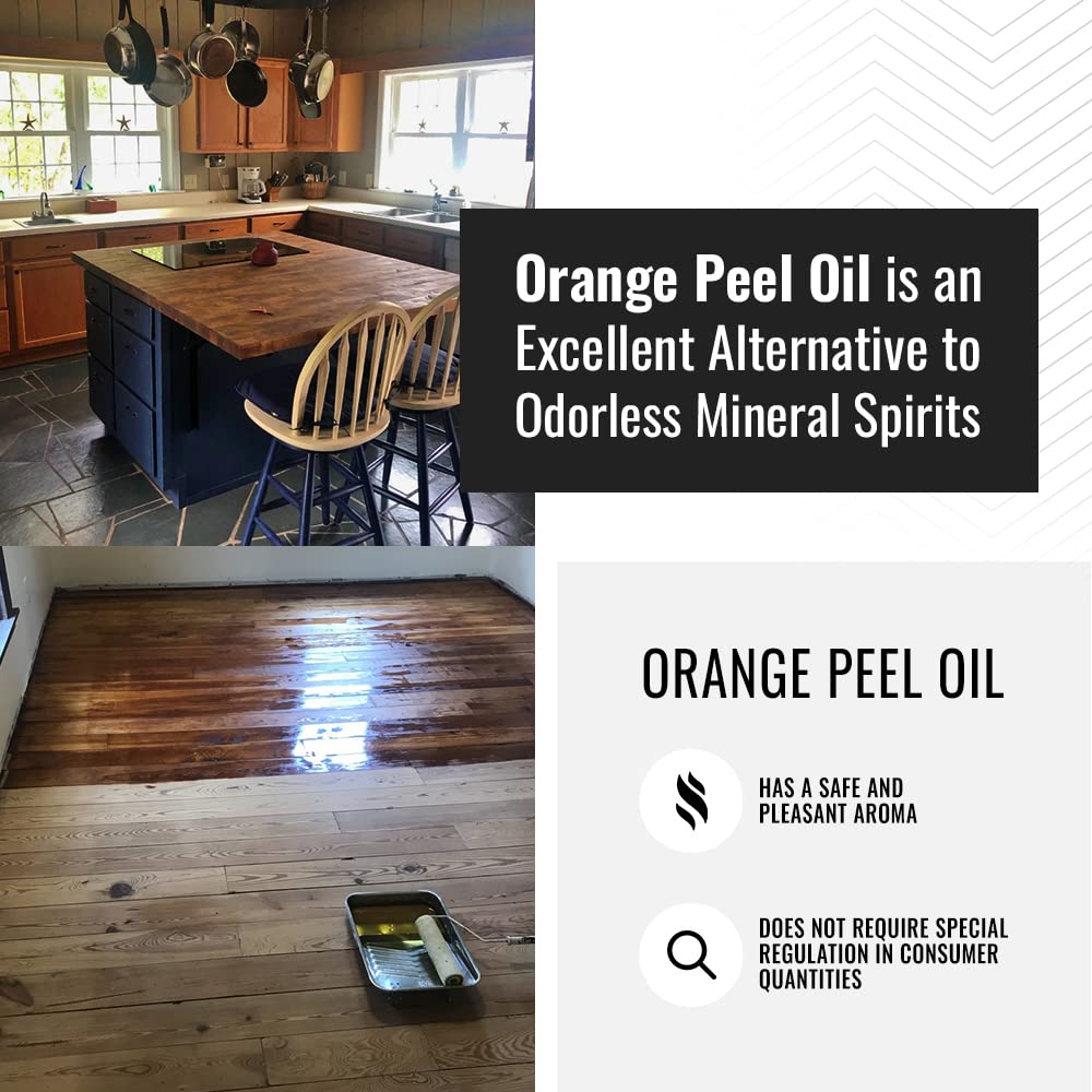 **Natural Orange Peel Oil Paint Thinner & Brush Cleaner - 16 oz | Eco-Friendly, Non-Toxic Alternative to Mineral Spirits | Perfect for DIY Painting, Woodworking & Degreasing**