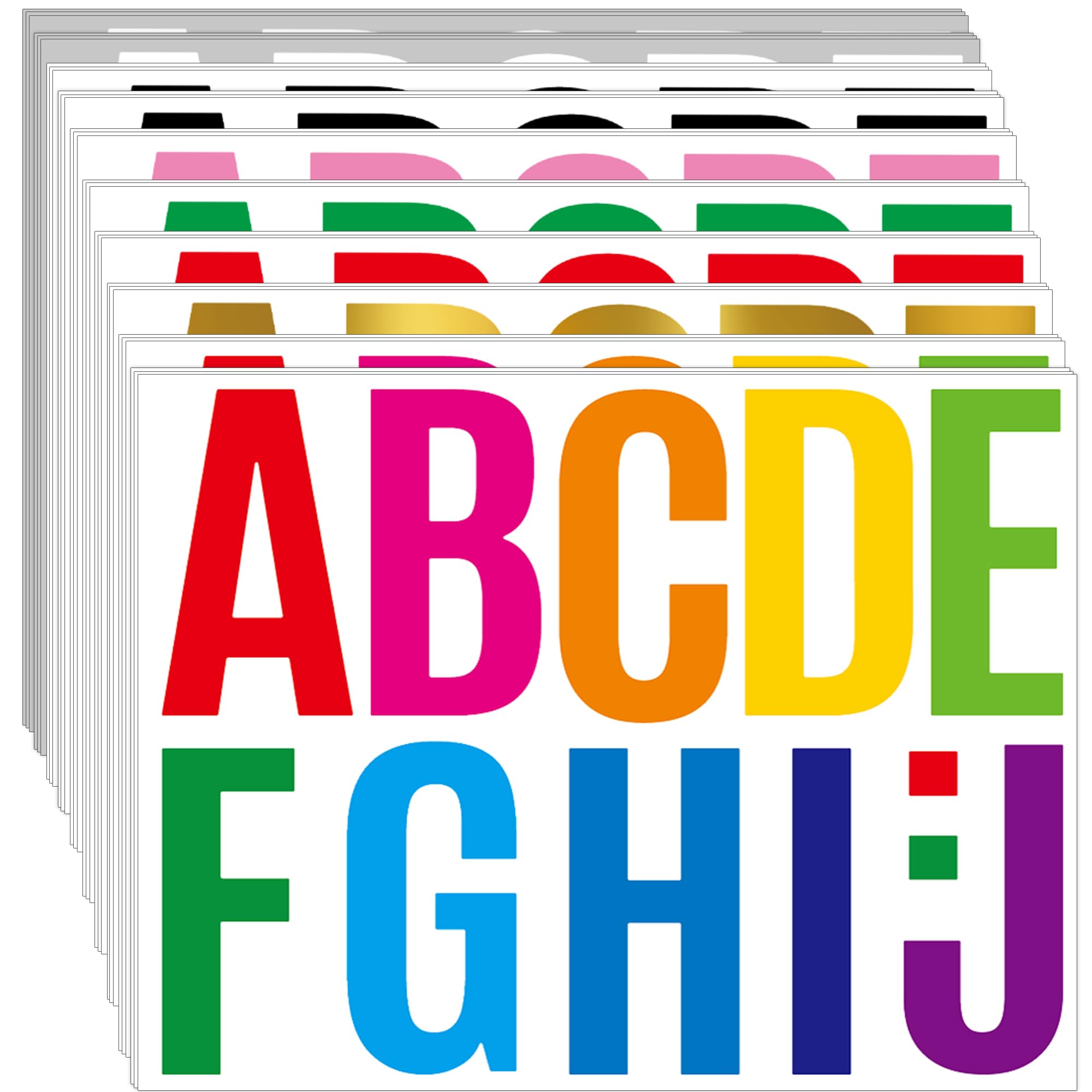 460 PCS Large Self-Adhesive Alphabet & Number Stickers - 4 Inch Waterproof Vinyl Letters for Bulletin Boards, Posters, Mailbox & Classroom Decor (42 Sheets, Multicolor) - Perfect for DIY Projects, School Activities & Home Office Organization