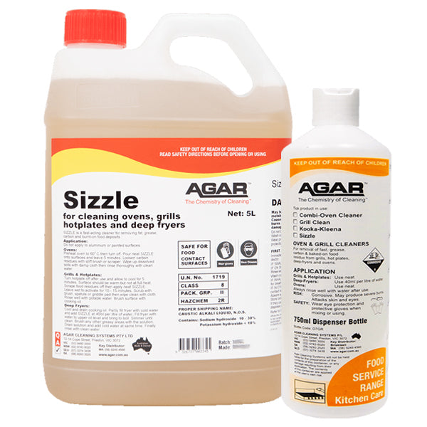 Agar Sizzle Oven and Grill Cleaner - Powerful Degreaser for Stubborn Grease & Burnt-On Food - Safe for All Ovens, Grills, Stovetops - Ideal for Kitchen Deep Cleaning & BBQ Maintenance