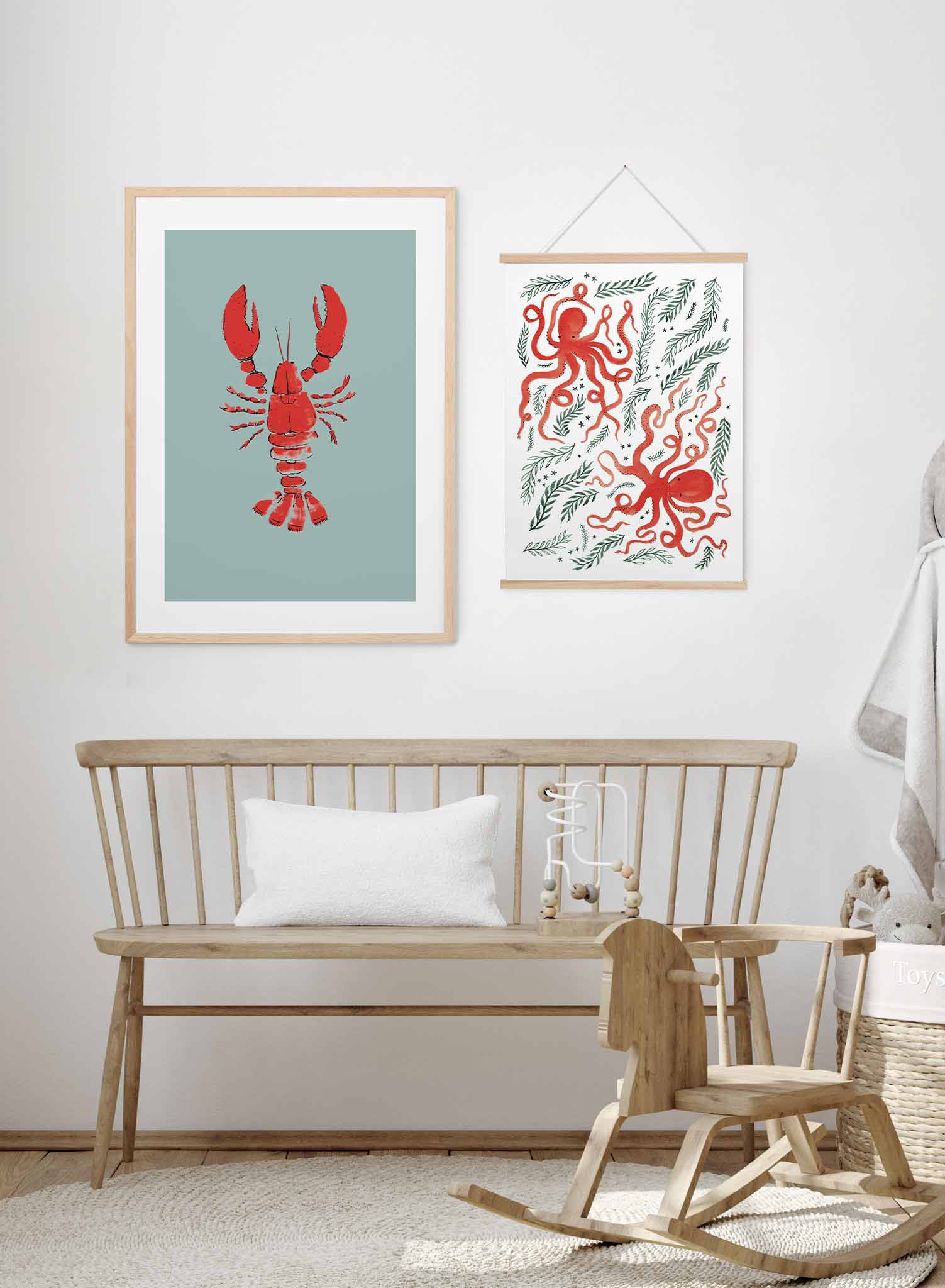 Hello Lobster Poster - Cute & Funny Kitchen Wall Art Decor for Home, Office, or Restaurant - Perfect Gift for Seafood Lovers & Coastal Theme Decor