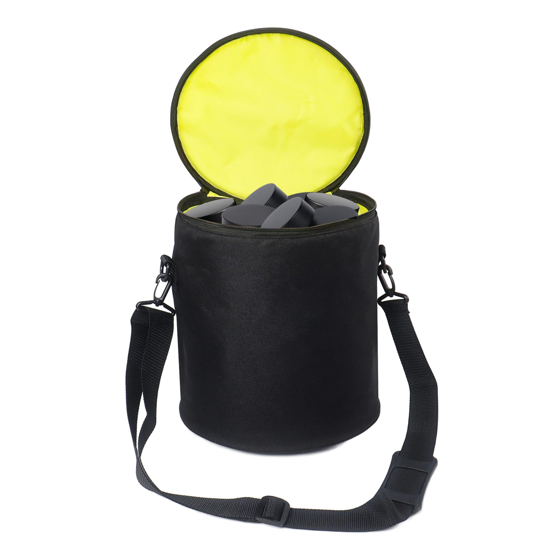 Klmnop Waterproof Hockey Puck Bag - Adjustable Shoulder Strap Carrier Holds 50 Pucks | Durable Equipment Storage for Hockey Pucks & Accessories | Perfect for Practice, Games & Travel