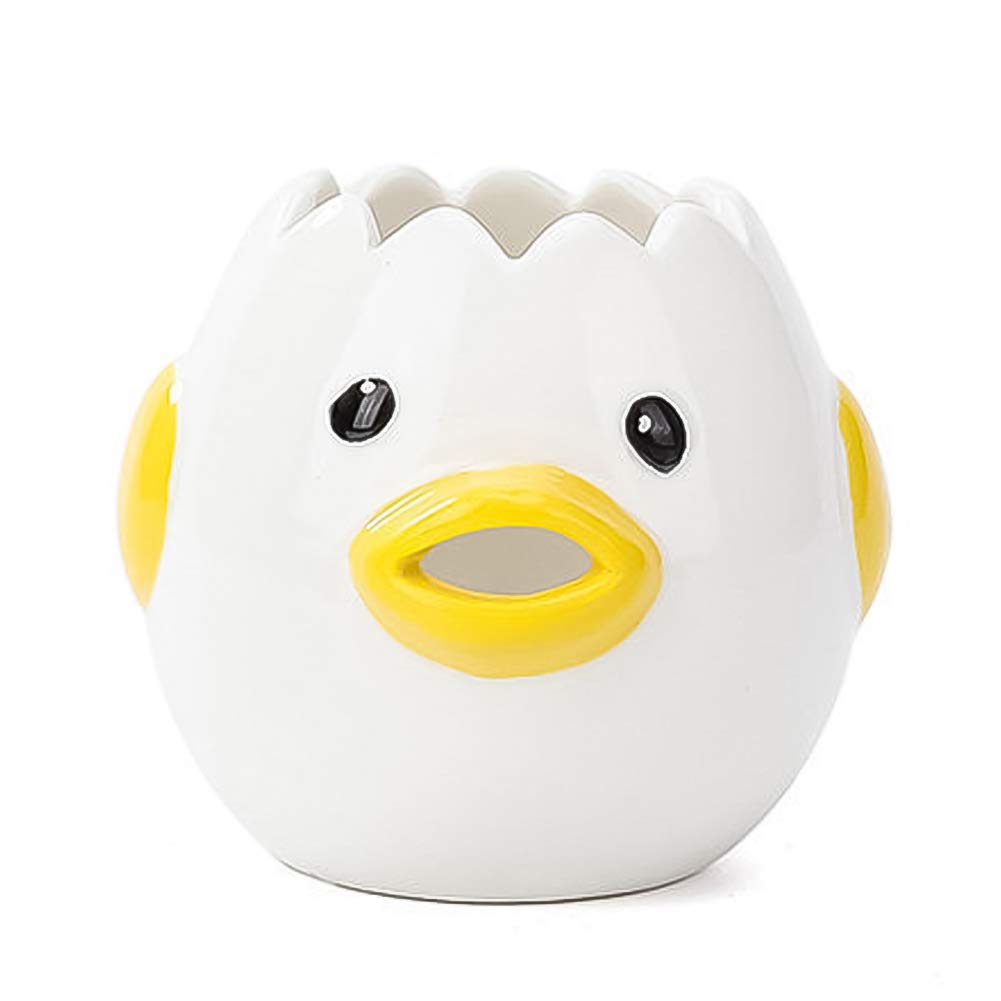 1PC Egg Separator - Chicken Egg Yolk Separator & Egg White Filter - Kitchen Baking Tool for Cooking, Baking & Cake Decorating - Fun Yellow Flip Cooker for Home & Professional Chefs