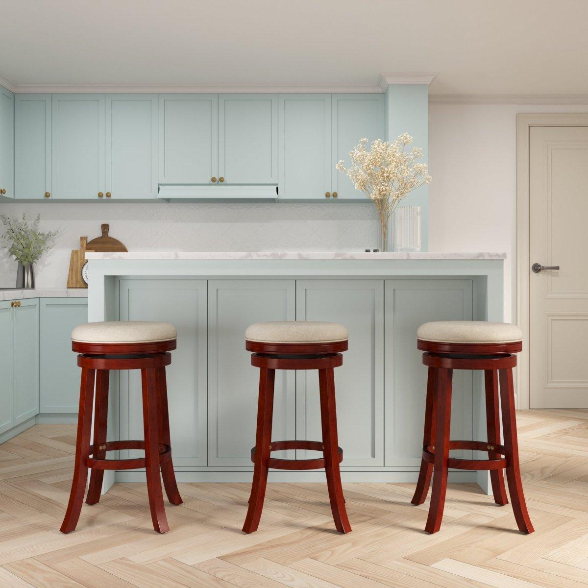 Creede Bonded Leather Backless Swivel Stool - 24