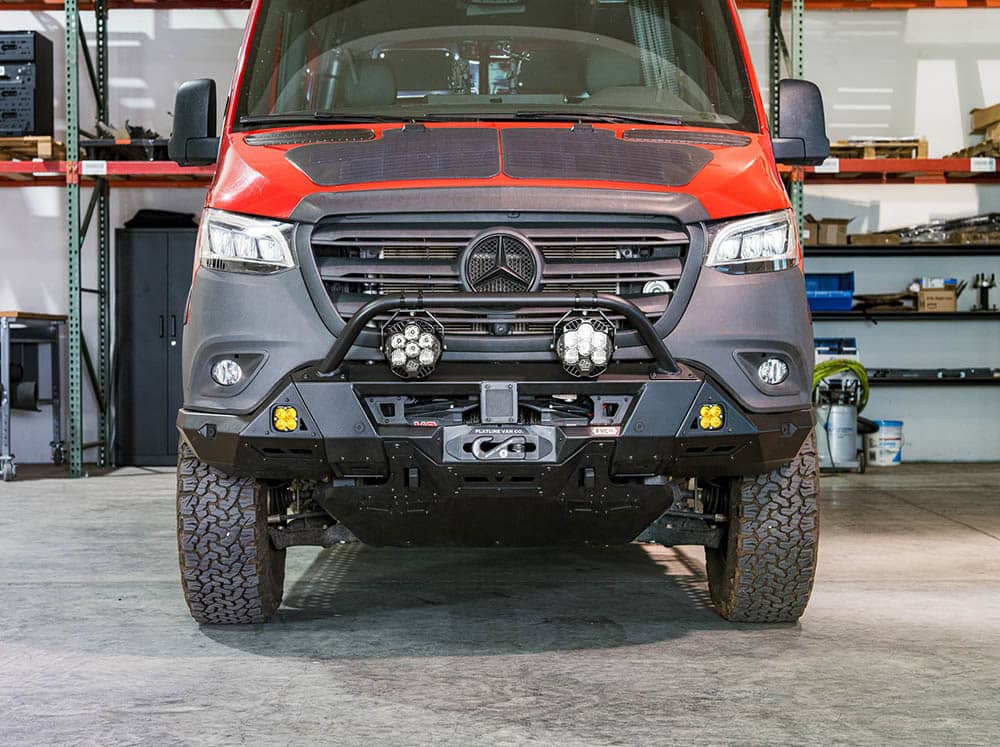 Flatline Van Co Front Bumper for 2019-2023 Mercedes Sprinter Van | Heavy-Duty Steel Replacement Bumper | Off-Road & Urban Driving Protection