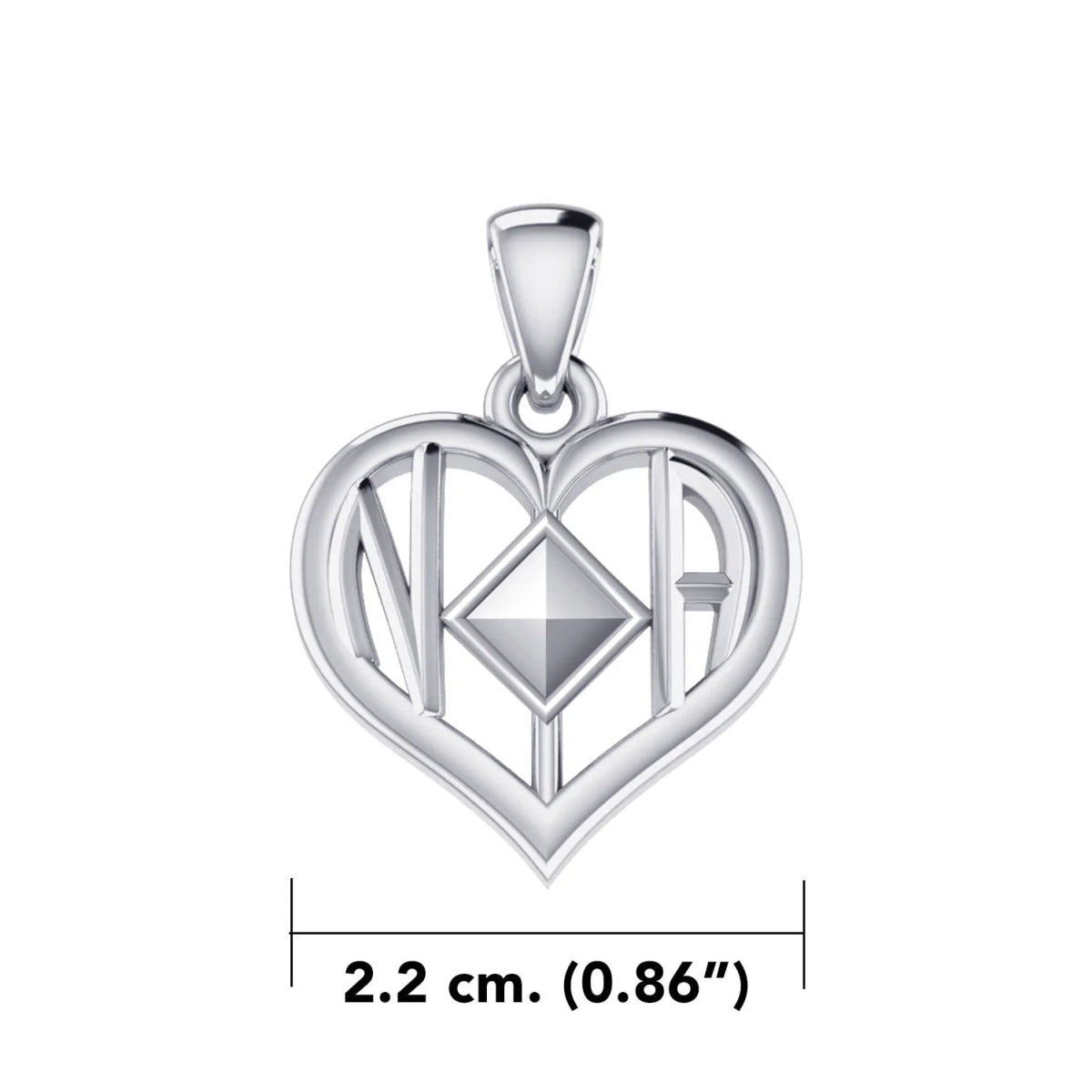 Heart & Recovery Symbol Sterling Silver Pendant - AA or NA Sobriety Jewelry TPD6350 TPD6349 | Perfect for 12-Step Meetings, Recovery Milestones & Addiction Awareness Gifts