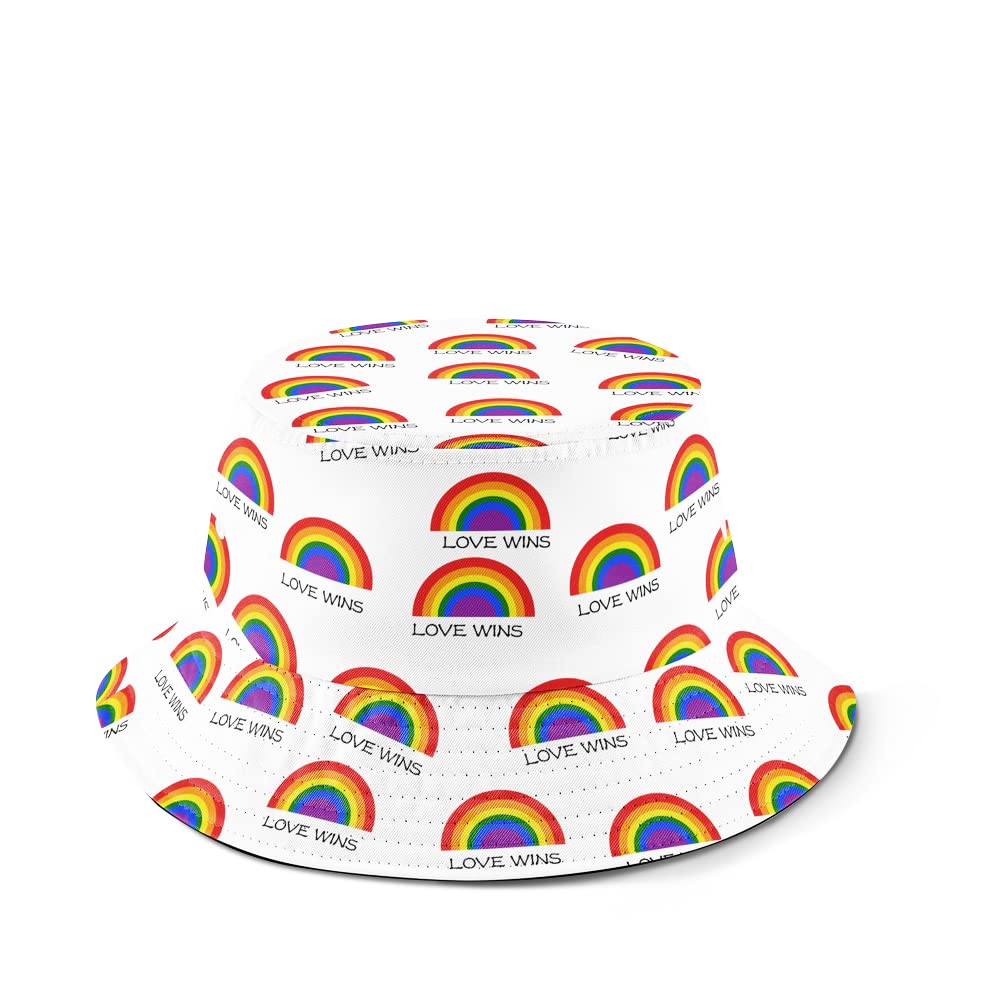 Custom Pride Bucket Hat for Men & Women - Personalized Rainbow LGBTQ+ Hat with Adjustable Strap - LGBT Gift for Pride Month, Parades, Festivals & Everyday Wear