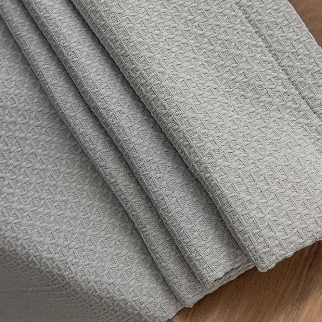 Blake Chenille Basketweave Blackout Curtains for Bedroom - Custom Room Darkening Window Drapes for Home Theater & Nursery
