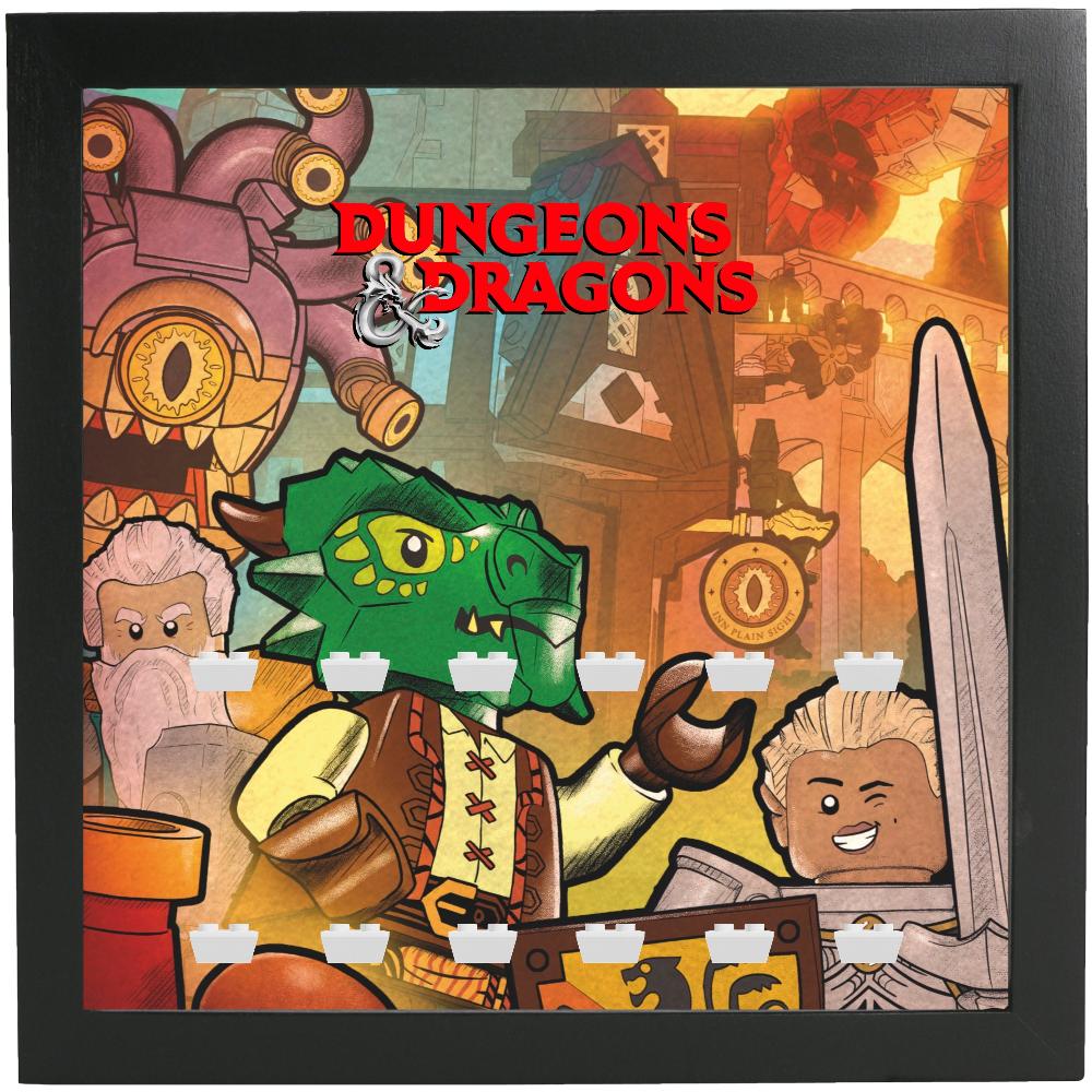 Lego® Dungeons & Dragons Minifigures Display Frame - Comic Book Style Collectible Showcase for Tabletop RPG Gaming & Home Decor